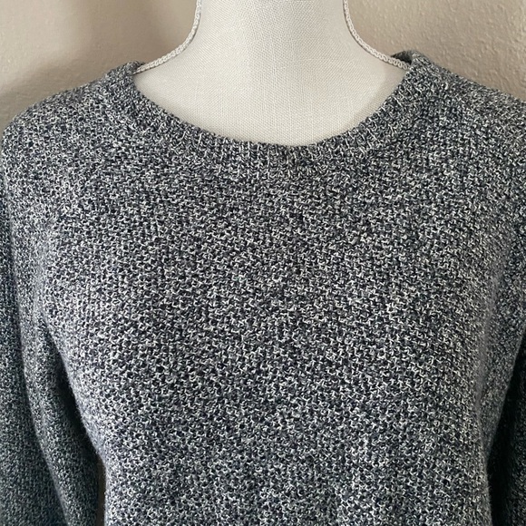 Madewell Province cross back crew neck sweater in black and white, Sz. M - Picture 3 of 9
